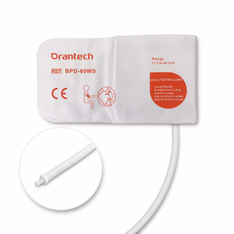 Adult Extra Long 27.5-49.5cm 1-Tube White BP Cuff with Male Bayonet Non-woven Fiber Disposable, Tubing/ 20cm SKU: BPD-60WS-W01P