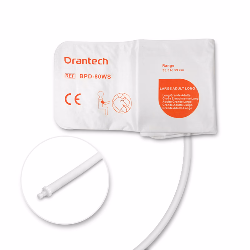 Large Adult Extra Long 35.5-59cm 1-Tube White BP Cuff with Male Bayonet Non-woven Fiber Disposable, Tubing/ 20cm SKU: BPD-80WS-W01P