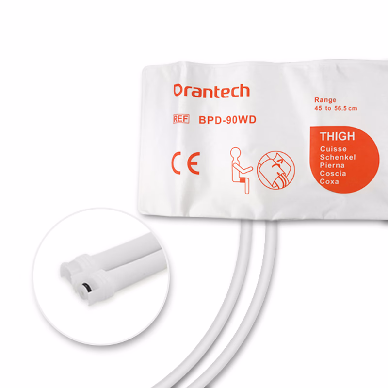 Thigh 45-56.5cm 2-Tubes White BP Cuff with Mated Submin Non-woven Fiber Disposable, Tubing/ 20cm SKU: BPD-90WD-W1011