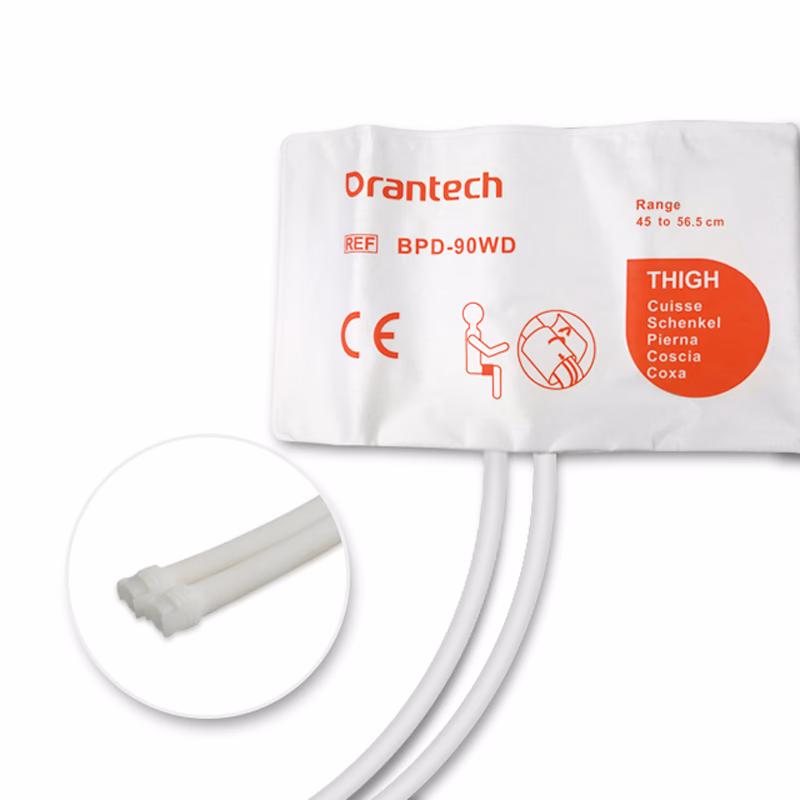 Thigh 45-56.5cm 2-Tubes White BP Cuff with Female Submin Non-woven Fiber Disposable, Tubing/ 20cm SKU: BPD-90WD-WD11