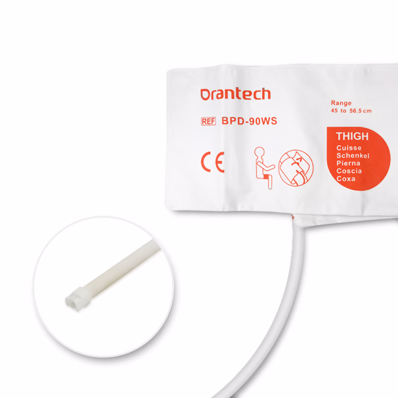 Thigh 45-56.5cm 1-Tube White BP Cuff with Female Submin Non-woven Fiber Disposable, Tubing/ 20cm SKU: BPD-90WS-W11