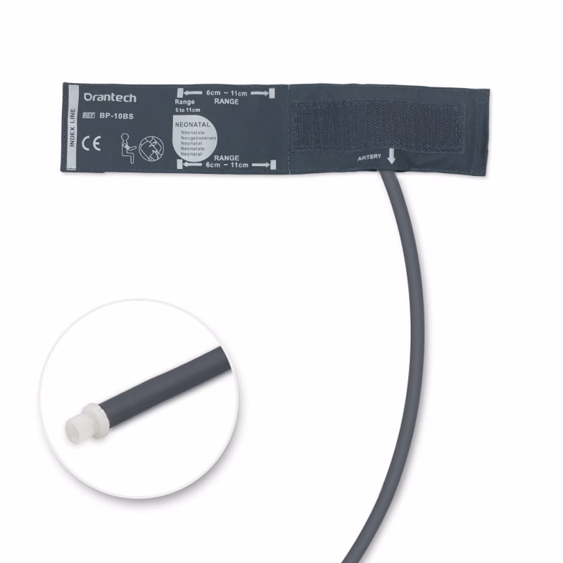 Neonate 6-11cm 1-Tube Dark Grey BP Cuff with Male Screw Reusable, PU, Tubing/ 25cm SKU: BP-10BS-W08