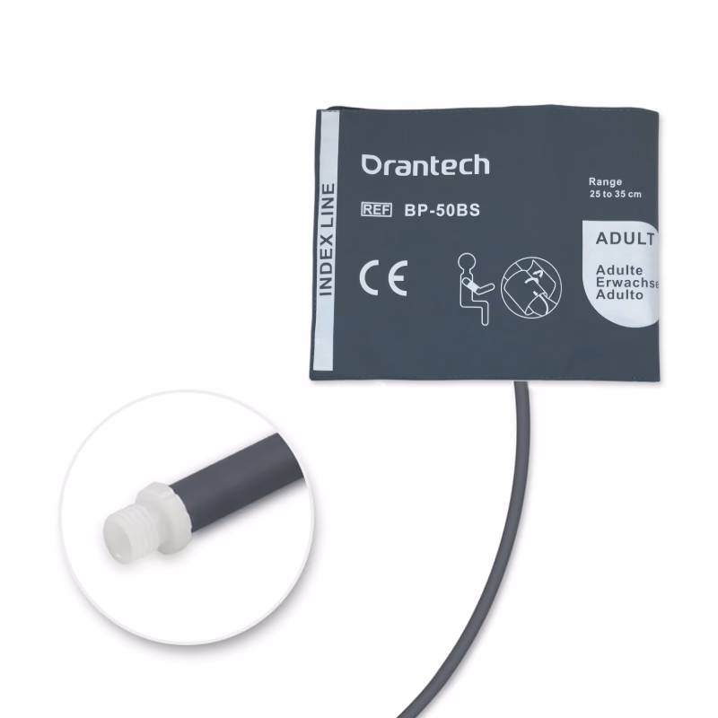 Adult 25-35cm 1-Tube Dark Grey BP Cuff with Male Screw Reusable, PU, Tubing/ 25cm SKU: BP-50BS-W08