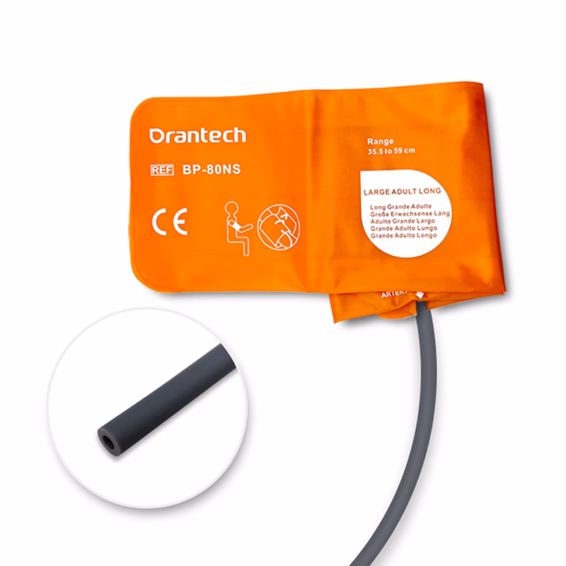 Large Adult Extra Long 35.5-59cm 1-Tube Orange BP Cuff with No Fitting Bladderless Reusable, PU, Tubing/ 25cm SKU: BP-80NS