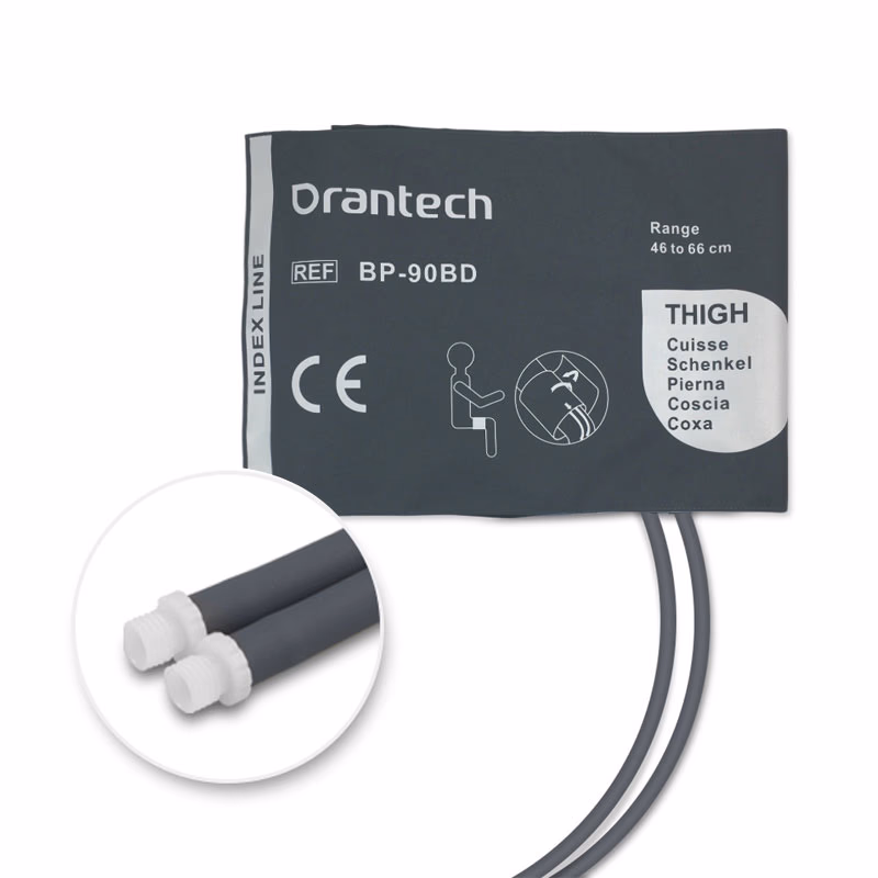 Thigh 46-66cm 2-Tubes Dark Grey BP Cuff with Male Screw Reusable, PU, Tubing/ 25cm SKU: BP-90BD-WD08