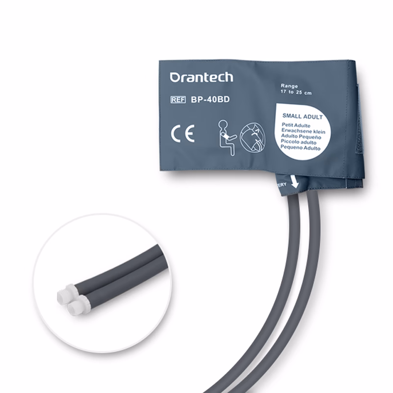 Small Adult 17-25cm 2-Tubes Dark Grey BP Cuff with Male Screw Reusable, PU, Tubing/ 20cm SKU: CL-BP-40BD-WD08