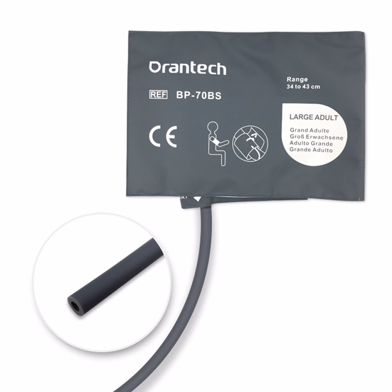 Large Adult 34-43cm 1-Tube Dark Grey BP Cuff with No Fitting Reusable, PU, Tubing/ 20cm SKU: CL-BP-70BS
