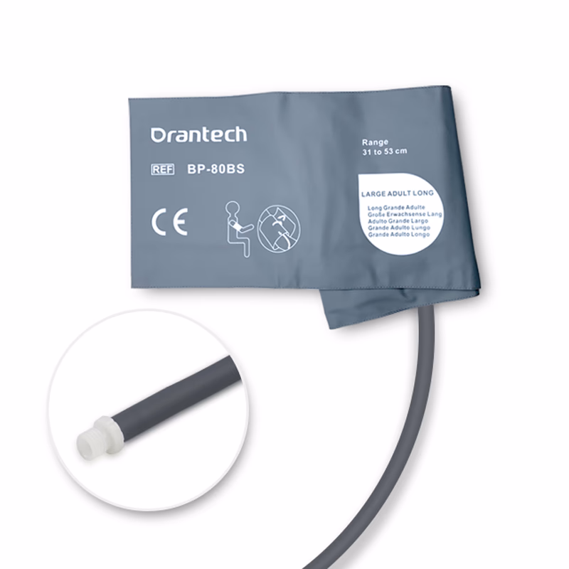Large Adult Extra Long 31-53cm 1-Tube Dark Grey BP Cuff with Male Screw Reusable, PU, Tubing/ 20cm SKU: CL-BP-80BS-W08