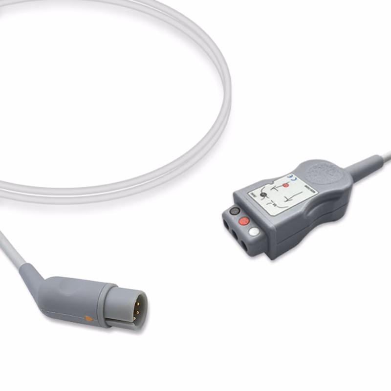 Compatible 3-lead with Respiratory Rate ECG Trunk Cable AHA (for use with M&B) Reusable, 2.5m, used with Safety Din Leadwire SKU: ET-3043-D-A