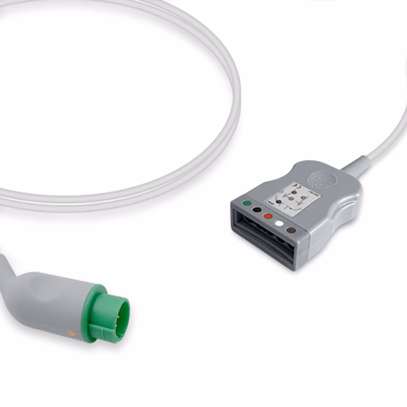 Compatible 5-lead with Respiratory Rate ECG Trunk Cable AHA (for use with Bexen Cardio) Reusable, Limb + Chest Lead, 2.5m, used with Philips IntelliVue Leadwire SKU: ET-5060-PH-A