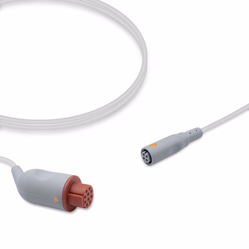 Compatible IBP Adapter Cable (for use with Datex Ohmeda, used with B.Braun, Transducer) Reusable, 4.0m SKU: IBP-DX-BB40