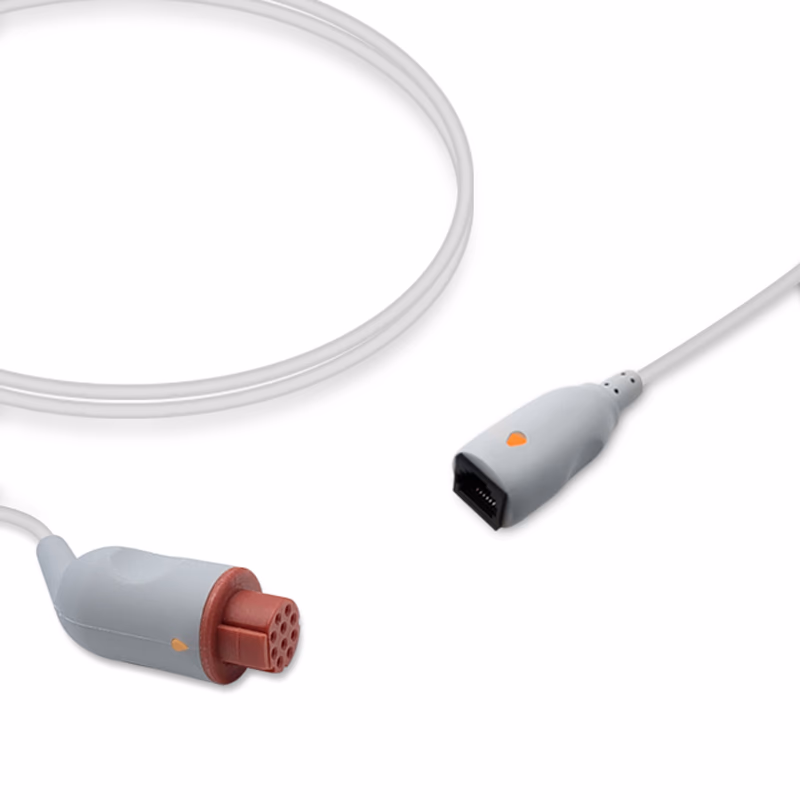 Compatible IBP Adapter Cable (comparable to Datex Ohmeda 4261-054-40, used with Abbott/Medex, Transducer) Reusable, 4.0m SKU: IBP-DX-MXT40