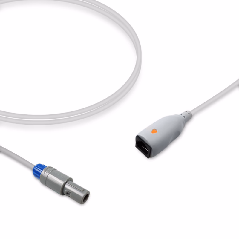 Compatible IBP Adapter Cable (for use with Kopran, used with Abbott/Medex, Transducer) Reusable, 4.0m SKU: IBP-KR-MXT40
