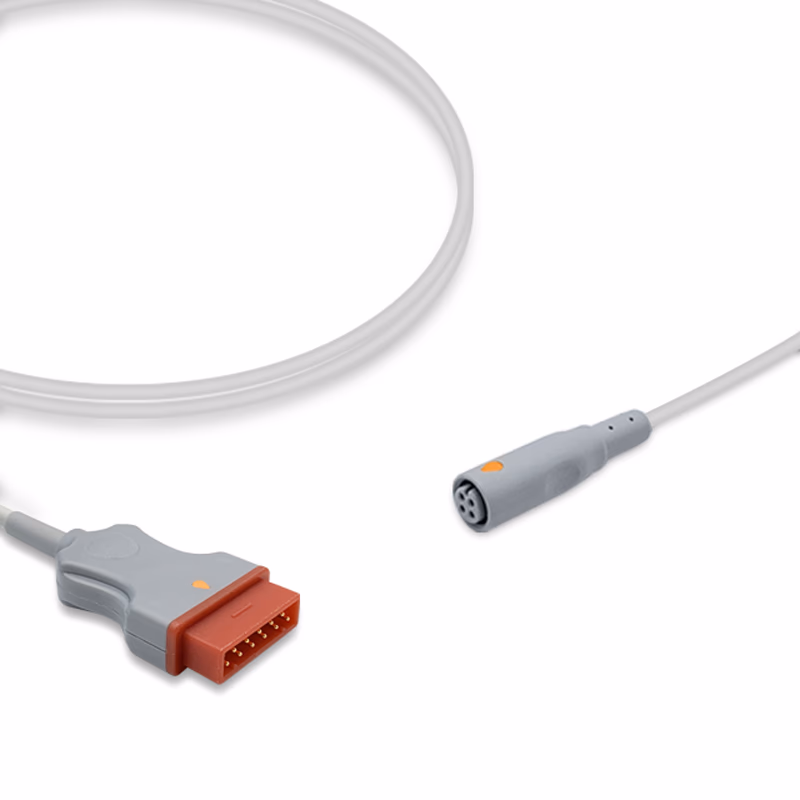 Compatible IBP Adapter Cable (comparable to GE Healthcare 22339301, used with B.Braun, Transducer) Reusable, 4.0m SKU: IBP-MQ-BB40