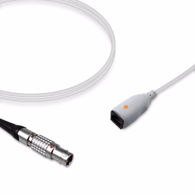 Compatible IBP Adapter Cable (for use with Sarans, used with Abbott/Medex, Transducer) Reusable, 4.0m SKU: IBP-SR-MXT40