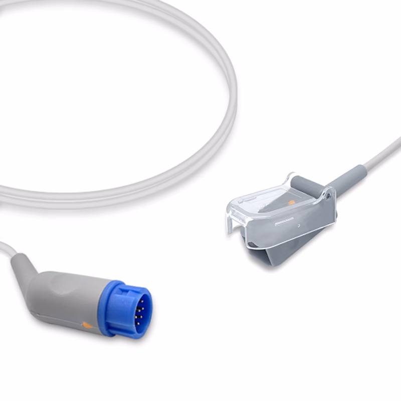 Compatible SpO2 Adapter Cable 2.4m (comparable to Mindray 0010-21-11957, used with Nellcor Oxismart Sensors) Reusable SKU: SA-050-24
