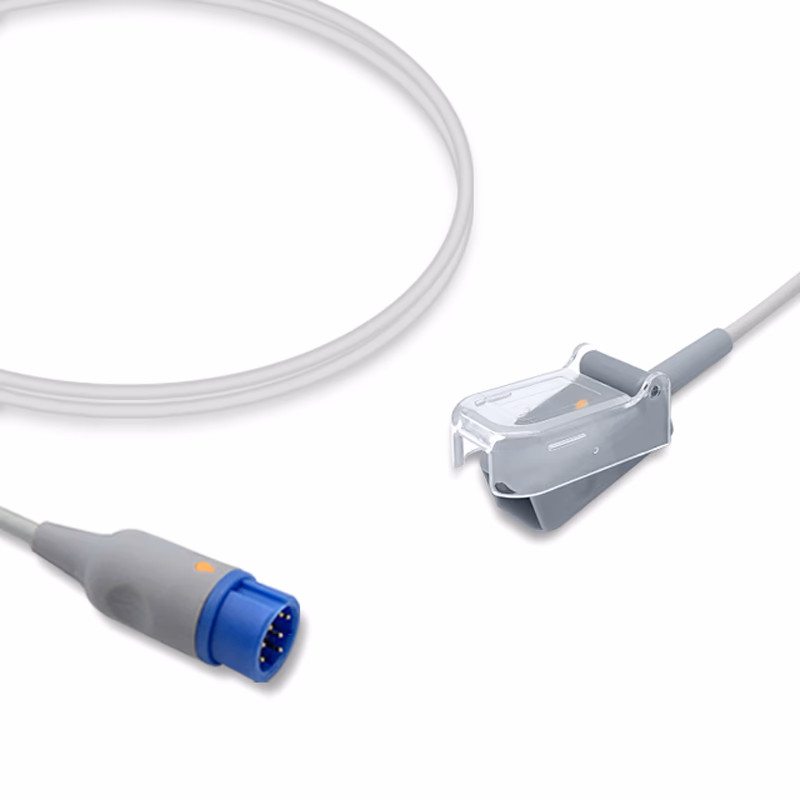 Compatible SpO2 Adapter Cable 2.4m (comparable to Mindray 0010-30-43112, used with Nellcor Oxismart Sensors) Reusable SKU: SA-053-24