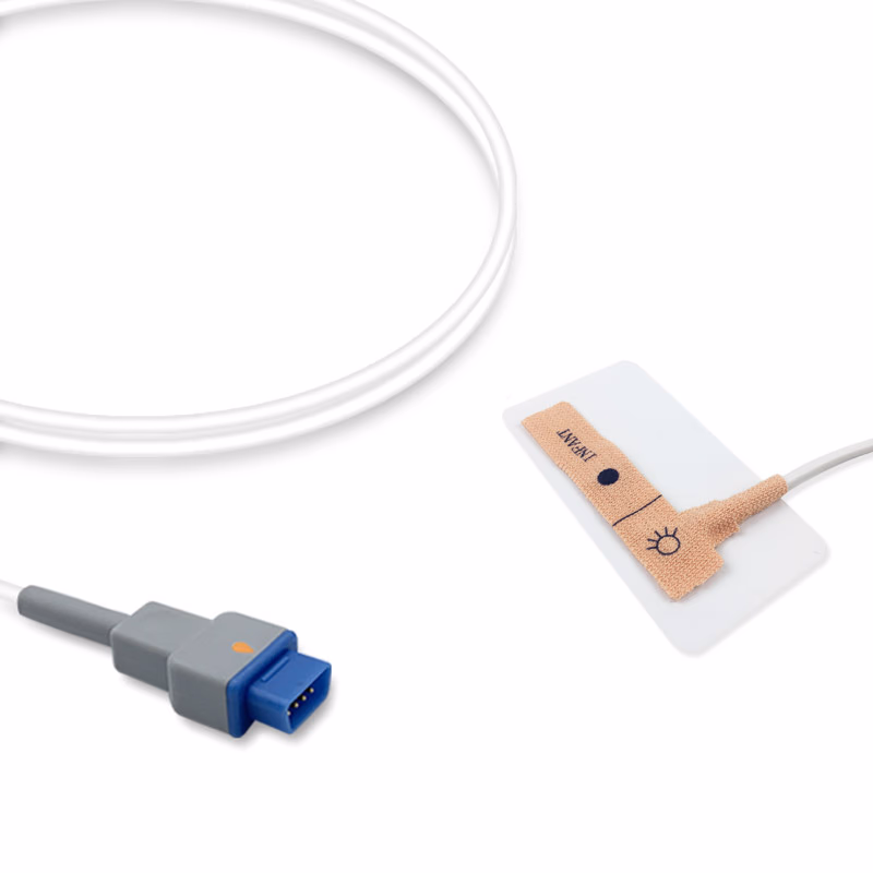 Compatible Infant Non-woven Adhesive SpO2 Sensor 0.9m (comparable to Medhold TS-AF-10, Technology: GE Trusignal) Disposable SKU: SSD-018-W09I