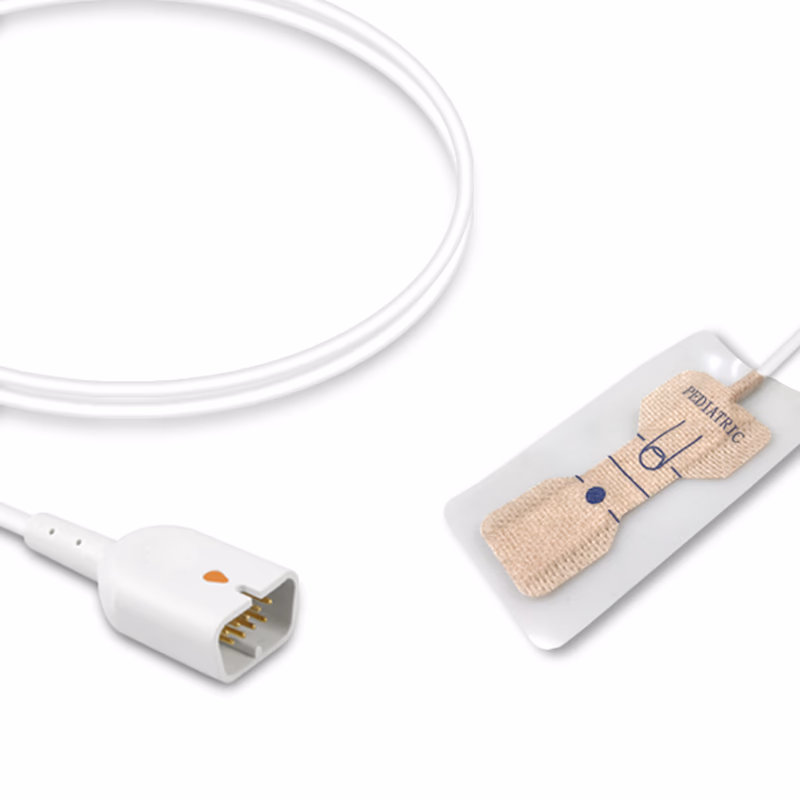 Compatible Pediatric Non-woven Adhesive SpO2 Sensor 0.9m (comparable to Nihon Kohden TL-272T(0.9m)) Disposable SKU: SSD-043-W09P