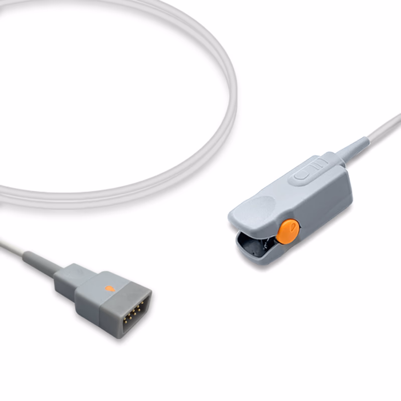 Compatible Adult Finger Clip SpO2 Sensor 1.0m (comparable to Datex Ohmeda OXY-F-DB) Reusable SKU: SS-013-AF10