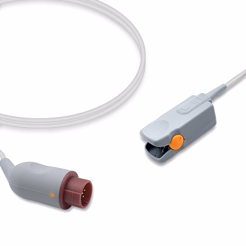 Compatible Adult Finger Clip SpO2 Sensor 3.0m (comparable to Kontron 608010, Technology: Nellcor Oxismart) Reusable SKU: SS-086-AF30